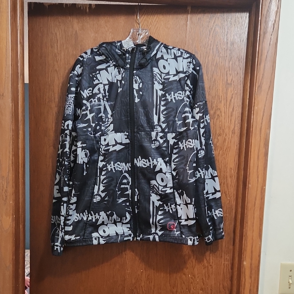 AND1 Black and Gray Checkered Jacket